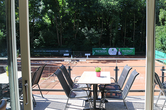Die Julia, Julia Jakobs, Event, Küche, Eventküche, Restaurant, Clubhaus, Siepental, Essen, Essen-Bergerhausen, Clubhaus, Bild von der Terrasse des PSV Clubhauses